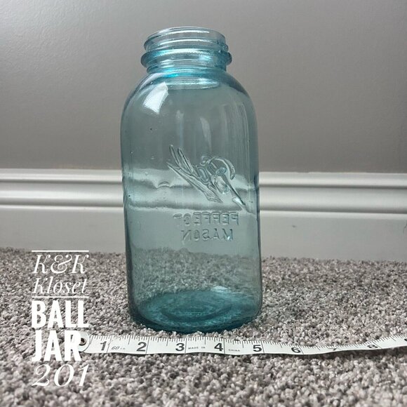 Vintage Light Blue Aqua Ball Perfect Mason Canning Jar 1910-1923 #10 NO LID! - Picture 7 of 8